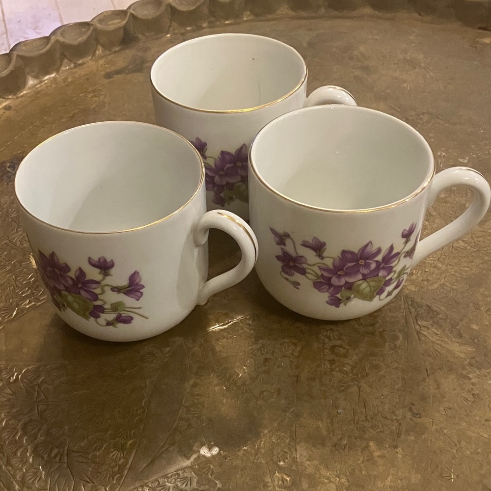 Hertel Jacob Baravaria Germany et of 4 Rare vintage porcelain tea or coffee